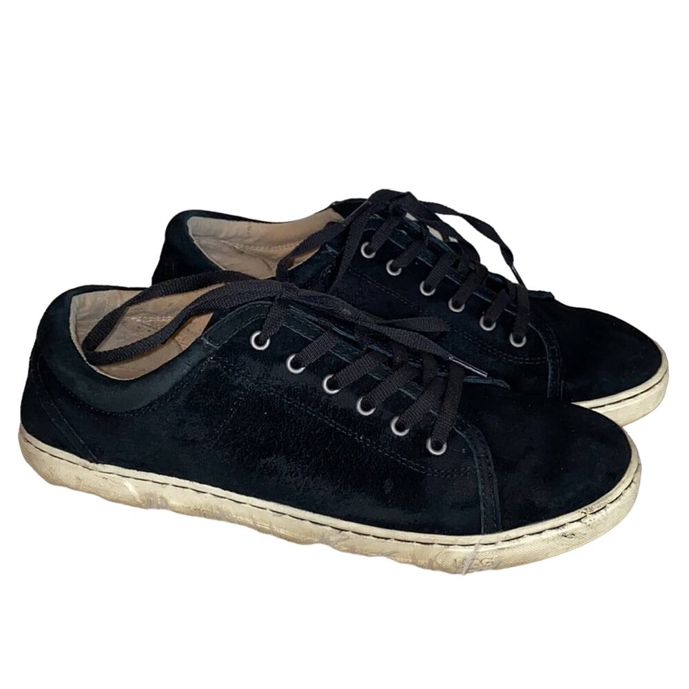 UGG Tomi Black Suede Leather Sneakers 11